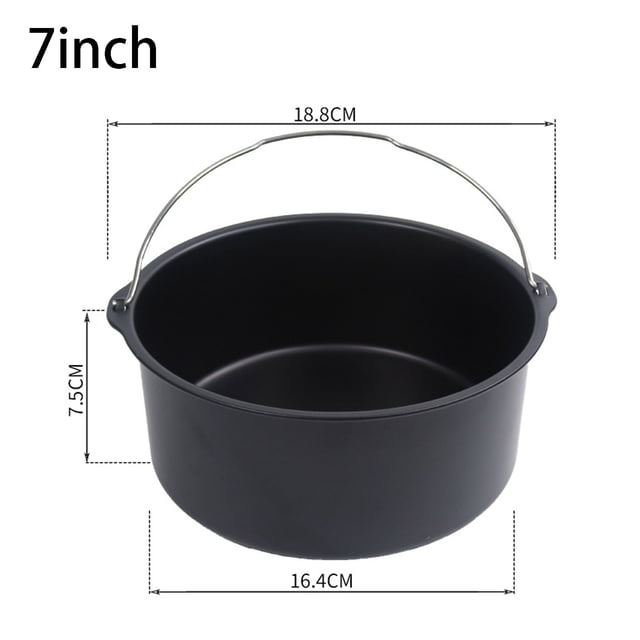 Vaidha 7 Inch Non Stick AirFryer Cake Barrel Baking Pan Tray Frying Basket