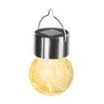 thumbnail image 2 of Outdoor Solar Pendant Light Crackle Glass Led Rattan Garden Light | Solar Powered Hanging Lantern for Patio Courtyard Decoration | Weather Resistant Auto on Off Night Light for Lawn Porch Walkway, 2 of 9