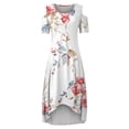 thumbnail image 3 of TopLLC Robes d'Été pour Femmes Grande Taille à Manches Courtes Robes Maxi à Fleurs Robe de Soirée à Épaules Dénudées avec Poches Robe Formelle Femme, 3 of 5