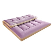 Purple Soy Fiber Mattress Pad Topper Foldable Soft Comfortable Machine Washable Breathable For Student Bed Guest Bed 59X79 Inches Polyester Filled Mattress Cover 3.97Lb Lightweight
