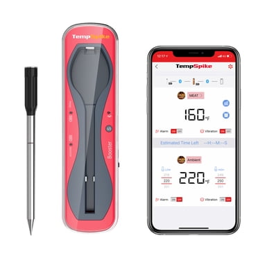 ThermoPro TempSpike Thermomètre à Viande 500 Pieds Véritablement Sans Fil avec Bluetooth et Indicateur DEL