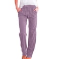thumbnail image 1 of 2025 Women High Waisted Wide Plus Size Pants for Women Work Casual High Waist Leg Pants Casual Drawstring Elastic Trousers Comfy Straight Linen Pants for Women Casual Leg Long Pants with, 1 of 5