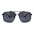 thumbnail image 1 of Mens Classic Airforce Crossbar Rectangle Metal Aviator Sunglasses All Black, 1 of 4