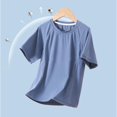 thumbnail image 1 of hengsof T-Shirt de Sport d'Été pour Filles en Soie Glacée Confortable et Respirant à Manches Courtes Col Rond Haut Évacuant l'Humidité T-Shirt de Sport, 1 of 6