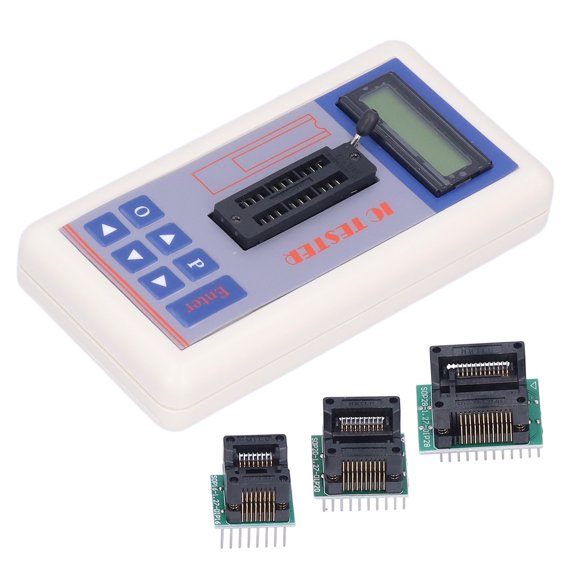 Testeur De Circuit Intégré, TSH-06F Testeur De Circuit Intégré IC Transistor Meter avec Modes Auto 5V 3.3V pour Les Ingénieurs en Microélectronique(avec borne)