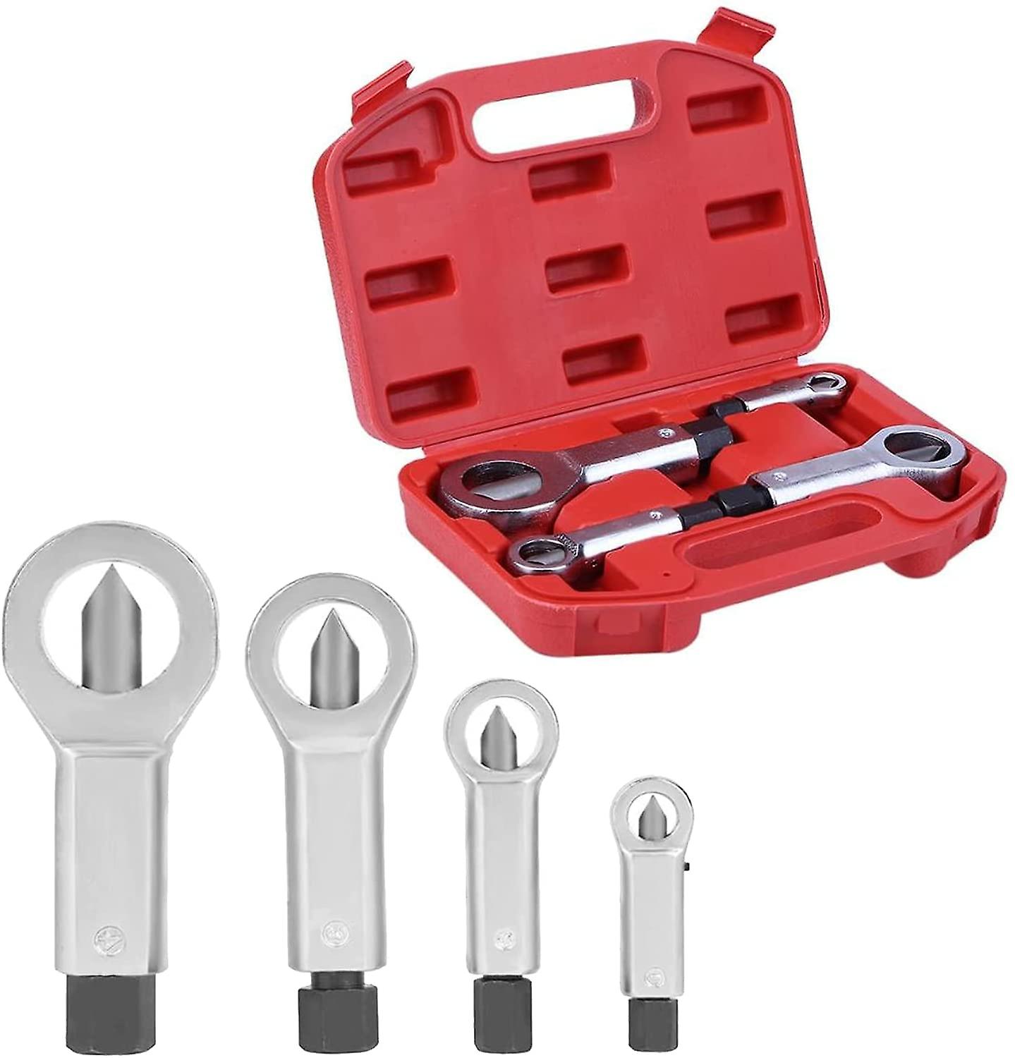 4pcs Car Nut Splitter - Heavy Duty Nut Puller Bolt Separator For Removing Broken And Damaged Nuts