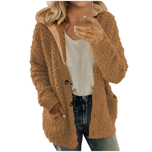 Winter Clearance Cardigan Sweaters for Women Long Sleeve Loose Coat Cardigan Solid Color Sweater
