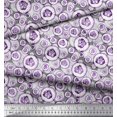 thumbnail image 2 of Soimoi Purple Rayon Fabric Cucumber Vegetable Decor Fabric Printed Yard 42 Inch Wide, 2 of 2
