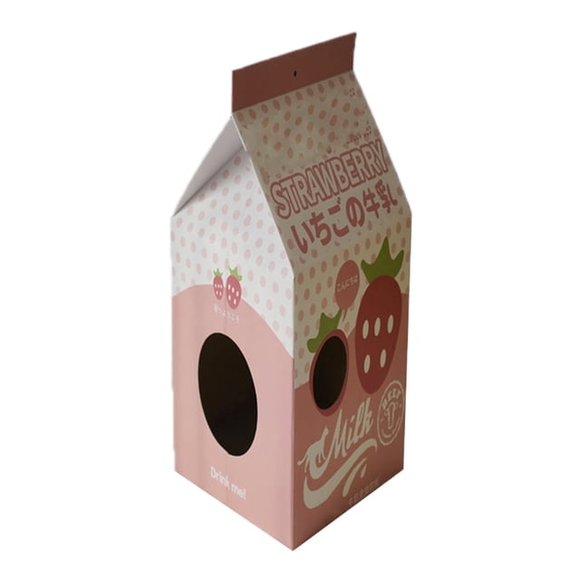 Box Cardboard Cat House Corrugated Paper Milk Box Shape Cat Scratching House Bed for Cats Kittens