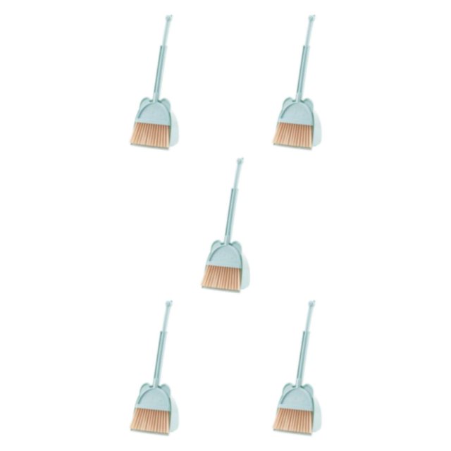 Redempat Detachable Broom With Dustpan Set For Easy Storage And Cleaning Sturdy And Durable Broom And Dustpan blue 5Set