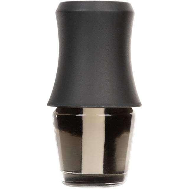 ScentSationals Fragrance Oil Diffuser in Black Olive with a matte black plastic top and clear glass base containing dark olive fragrance oil, designed for indoor aromatherapy with continuous, mess-free scent release.