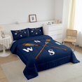 thumbnail image 3 of Erosebridal Retro Paddle Compass Comforter Sets King Size, Rustic Lake House Countryside Comforters & Duvets, REversible 3 Pieces, Microfiber, 3 of 7