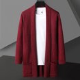 thumbnail image 3 of Sweatshirts for Men Men's Solid Color Lapel Button T-Shirt Long Sleeve Cardigan, 3 of 3