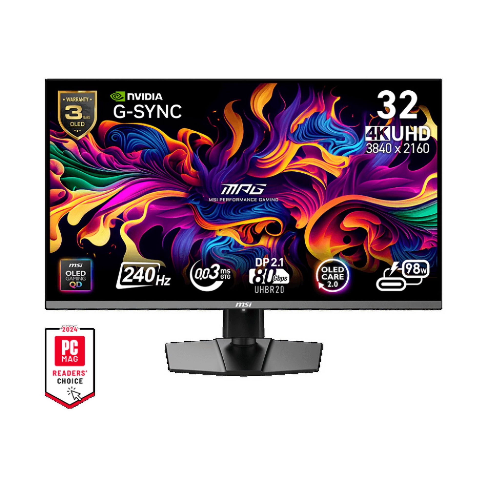 MSI MN MPG 322URX QD-OLED 31.5 QD-OLED 3840x2160 16:9 0.03ms 240Hz
