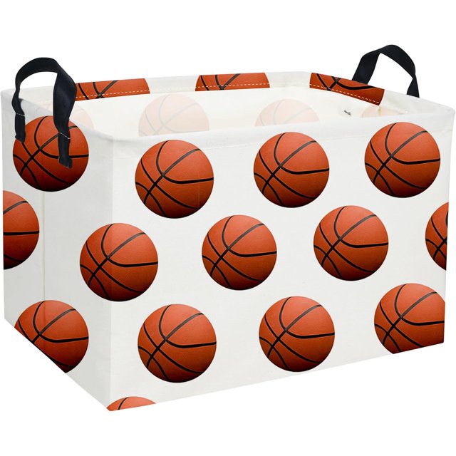 DDBASKET Rectangular Basketball Baskets Gift Basket Empty Kids Storage Bins Baby Boy Basket Kids Toy Storage Bin Organizer Box Basketball Room Decor for Home(Basketballs)