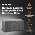 thumbnail image 2 of Ram Quality Products Bac de Rangement Extérieur Verrouillable 90 Gal, Gris, 2 of 10