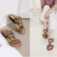 thumbnail image 1 of LSLJS Bohemian Flat Flower Rhinestone Sandals Outer Beach Sandals, Women's Slippers, 1 of 9