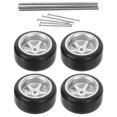 thumbnail image 1 of Silver Mini Car Wheels 4Pcs Star Shaped With Five Claws For Model Customization, 1 of 8
