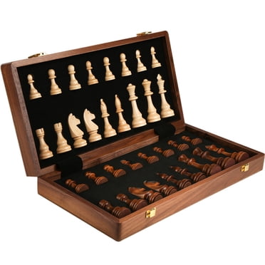 Ensemble d'Échecs Échecs en Bois Ensemble d'Échecs Échecs en Bois Cadeau Plateau d'Échecs Pliable Plateau d'Échecs de Voyage Pliant Jeu d'Échecs Portable