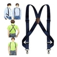 thumbnail image 4 of Crochet Pivotant pour Bretelles pour Hommes en Forme de X Élastique Crochets 1,4 Pouces Ceinture Bretelles Larges Ajustables Bleu Marine, 4 of 9