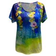 thumbnail image 3 of T-shirts à Manches Courtes Imprimés à Col en V pour Femmes Grande Taille Tee T Shirt Blouse, 3 of 5