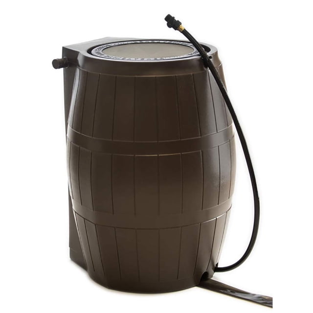 FCMP Outdoor RC4000 Raincatcher 50 Gallon Rain Catcher Barrel, Brown