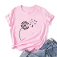 thumbnail image 4 of Meichang T-Shirts Graphiques Tendance pour Femmes Nouveauté Drôle Mignon T-Shirts à Imprimé Pissenlit Décontractés Col Rond Manches Courtes T-Shirts Légers Hauts, 4 of 8