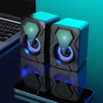thumbnail image 2 of Haut-parleurs d'Ordinateur RVB, Mini Haut-Parleurs de Bureau Alimentés par USB avec Son Stéréo, Audio Filaire 3,5 mm pour Ordinateur Portable PC, Barre de Son de Bureau Compacte, 2 of 9