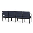 thumbnail image 5 of Lenox Steel Reception Waiting Room Healthcare 4 Seats Chair / Black Steel / Blue, 5 of 5