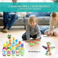 thumbnail image 2 of Fun Bowling Ball Game For Children Bowling Ball Set With 10 And 2 Balls In A Mesh Bag Inside, 2 of 4