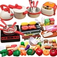thumbnail image 1 of C Childrens Pretend Kitchen Toy Set With Vegetable Chopper Cooking Utensils For Role Play Educational Activity Safe Material Fun, 1 of 8