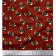 thumbnail image 1 of Soimoi Red Heavy Canvas Fabric Floral & Be You Text Print Fabric by Yard 58 Inch Wide, 1 of 5