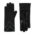 thumbnail image 1 of Isotoner Women' SmartDri Smartouch 3 Button Length Spandex Chevron Gloves - A30660 (Black, L/XL), 1 of 4