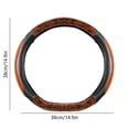 thumbnail image 3 of Brown D Shape Car Steering Wheel Cover Wood Grain Design Breathable Non Slip Steering Wheel Protector Universal Fit For Most Vehicles 14.96X14.96 Inch 1.08 Lb, 3 of 6