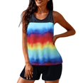 thumbnail image 2 of Women With Shorts Athletic Bathing Suits Racerback Tank Tops Swimwear, 2 of 3