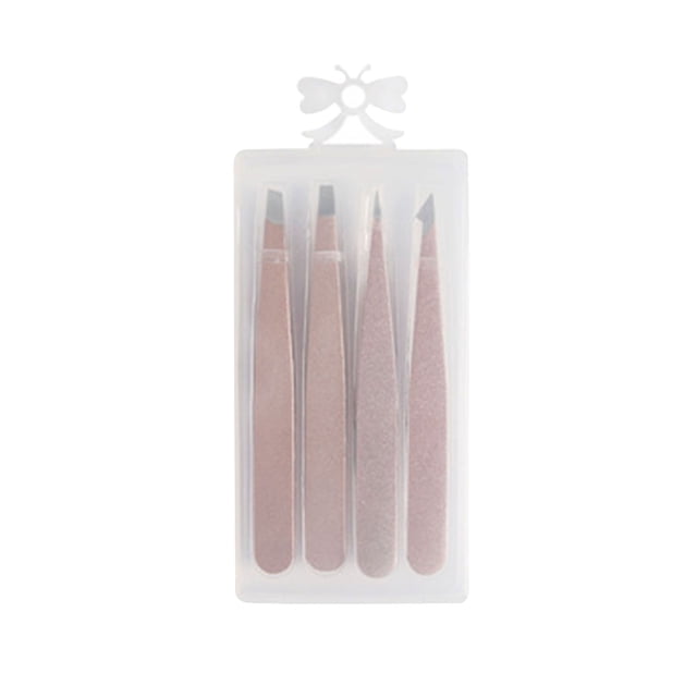 mtvxesu Stainless Steel Eyebrow Clip Set Plucking Tweezers In Plastic Box 4PC Sale