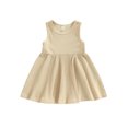 thumbnail image 1 of Faithtur Bébé Enfants Fille Robe, Sans Manches Cou Solide Été une Ligne Robe pour Tous les Jours Occasionnels, 1 of 8