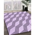 thumbnail image 3 of Ahgly Company Tapis de Zone Rond d'Intérieur Lavable à la Machine, Transitionnel, Fleur Violet Violet, 3 Pieds Rond, 3 of 7