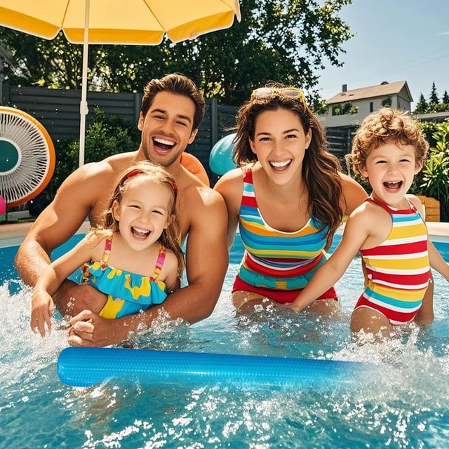 FHBVT Heavy-Duty Inflatable Pool Noodle Floating Buoyancy Stick Eco-Friendly PVC Material Safe Non-Toxic Portable Foldable Fast Deflation for Pool Parties Water Yoga Lake Beach Backyard Adults Kids