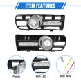 thumbnail image 4 of Unique Bargains Front Bumper Grille Fog Light Kit Compatible for VW for Golf 1997-2004 Durable Plastic Black with LED, 4 of 7