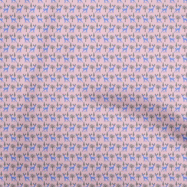oneOone Cotton Cambric Light Pink Fabric Animal Sewing Craft Projects Fabric Prints By Yard 56 Inch Wide