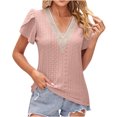 thumbnail image 1 of Birdeem Blouse Mode pour Femmes à Manches Courtes, Col en V, Coupe Ample, Manches Bouffantes, Imprimée, 1 of 5