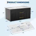 thumbnail image 2 of 36 inch Bathroom Vanity with Sink Combo, Floating Bathroom Vanity with Ceramic Basin, 2 Large Drawers with Gold Handle, Soft-Close Design, Easy Assembly, Black, 2 of 6