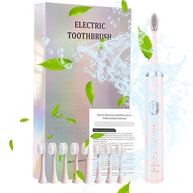 mtvxesu Electric Toothbrush for Adults, Powerful Electric Toothbrush Adult Timer Brush 5 Mode USB Charger Rechargeable Tooth Brushes Replacement Heads Set Toothbrush Electric Rechargeable