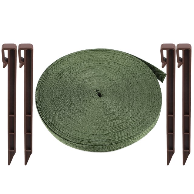 (One set includes: 4pcs brown ground nails + 28m army green rope) multifunctional rope
