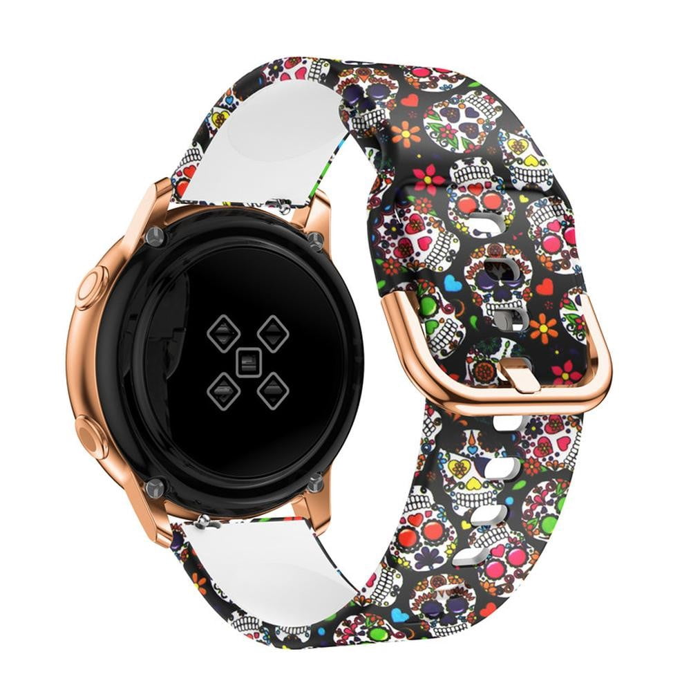 ALMNVO (Single pack 3pack) 20mm Compatible with Galaxy Watch 5 4 40/44mm Watch 5 Pro 45mm Samsung Galaxy Watch 4 Classic 42/46mm Galaxy Watch Active 2/3 Flower Silicone Pattern Replacement Strap