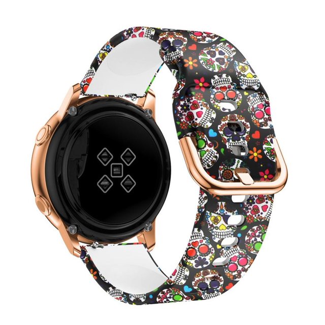 ALMNVO (Single pack 3pack) 20mm Compatible with Galaxy Watch 5 4 40/44mm Watch 5 Pro 45mm Samsung Galaxy Watch 4 Classic 42/46mm Galaxy Watch Active 2/3 Flower Silicone Pattern Replacement Strap