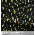 thumbnail image 3 of Soimoi Black Rayon Fabric Flower Leaves Print Sewing Fabric Yard 42 Inch Wide, 3 of 3