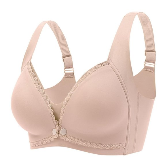 Women‘s Seamless Lace Nursing Bra Wire With Front Double Opening Clasp For Pregnancy And Postpartum Comfort