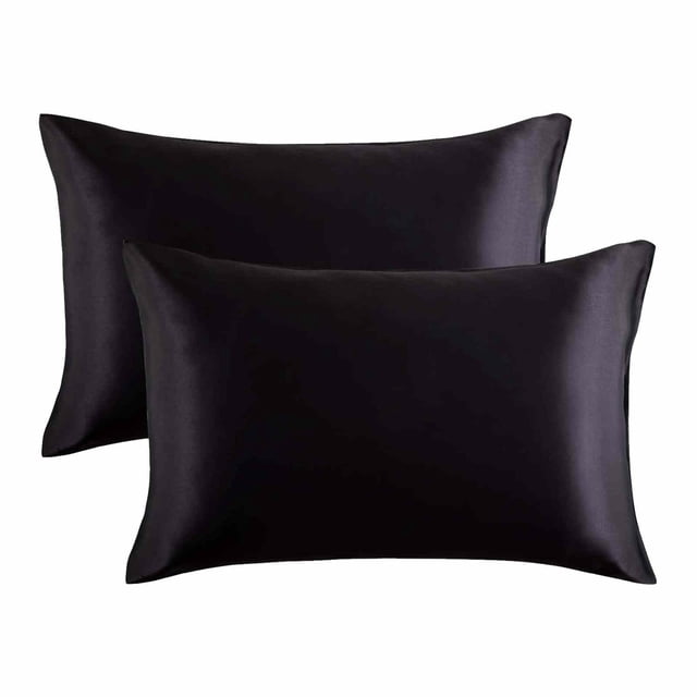 WIFKLSIIPG 2PCS Standard Size (20x26 inches) Satin Pillow Covers with Envelope Closure
